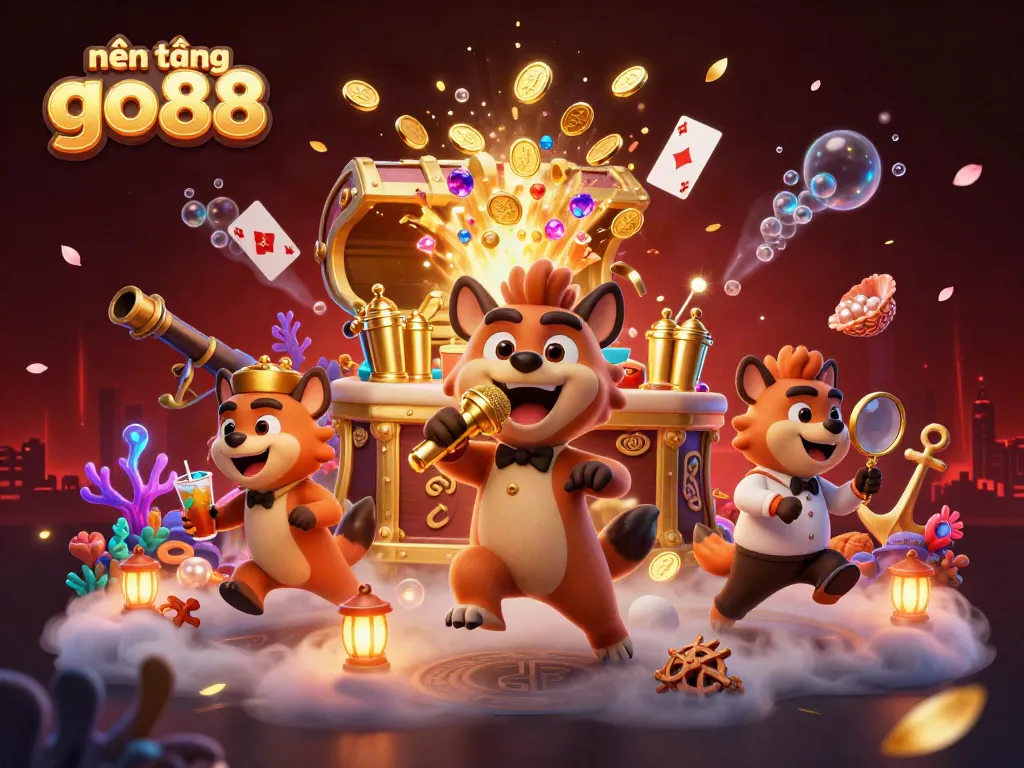 Experience the excitement of nền tảng go88 with dynamic 3D casino characters and vibrant gaming elements.