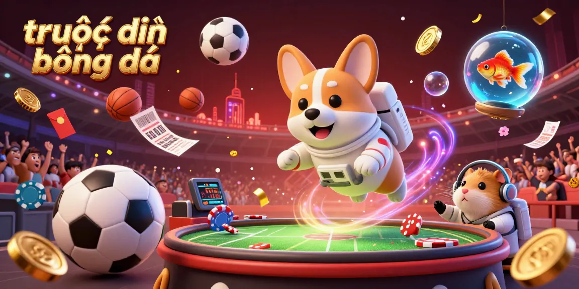 Experience exciting trực tiếp bóng đá betting action in a vibrant sports-themed 3D illustration filled with animated elements.
