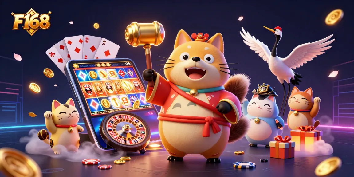 Experience thrilling gameplay with F168's vibrant characters and casino elements.