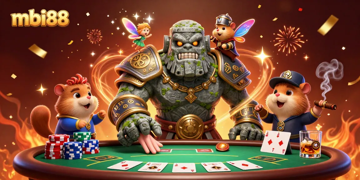 Experience thrilling moments with mbi88 in an exciting casino scene featuring vibrant characters and magical elements.