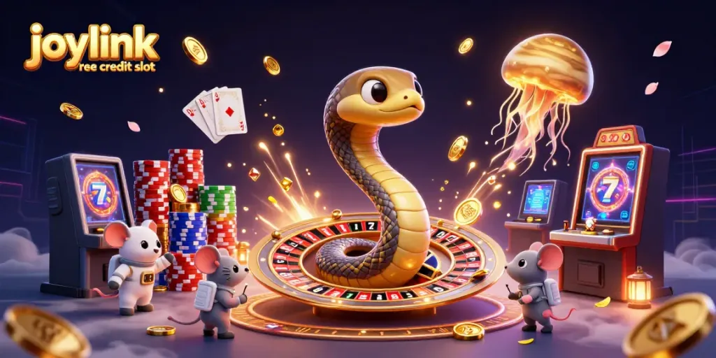 Engage in thrilling gameplay with joylink free credit slot featuring a cosmic theme and exciting characters.