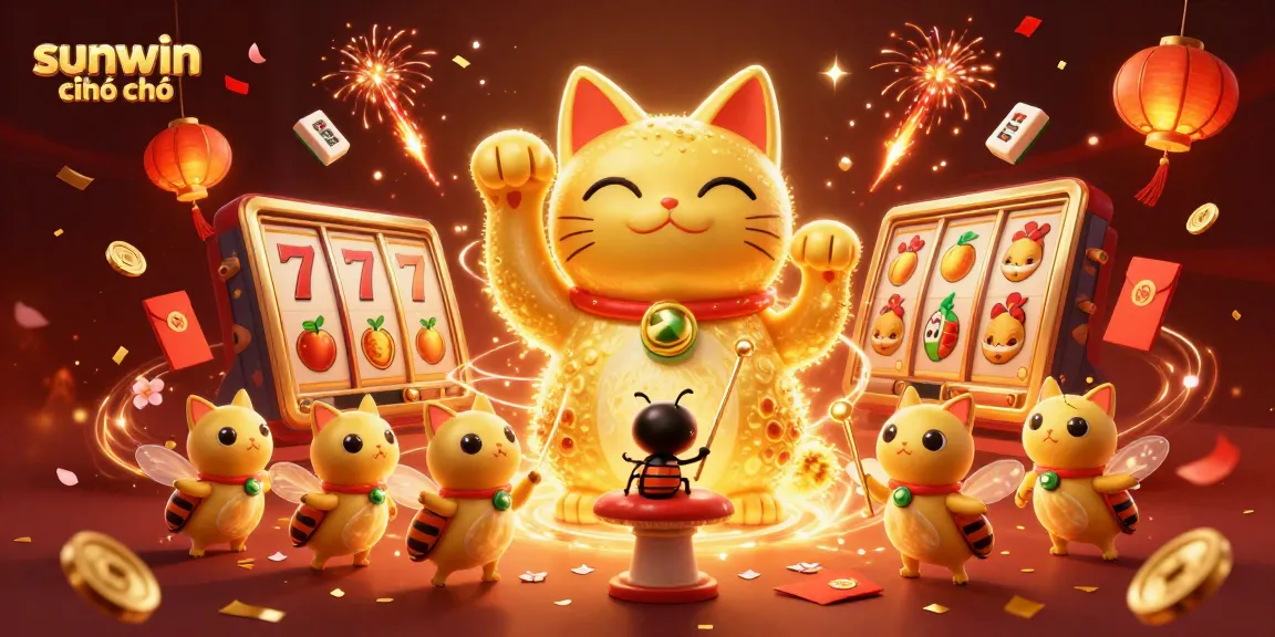 Experience the exciting world of sunwin chính chủ with a vibrant 3D casino illustration of gaming elements.